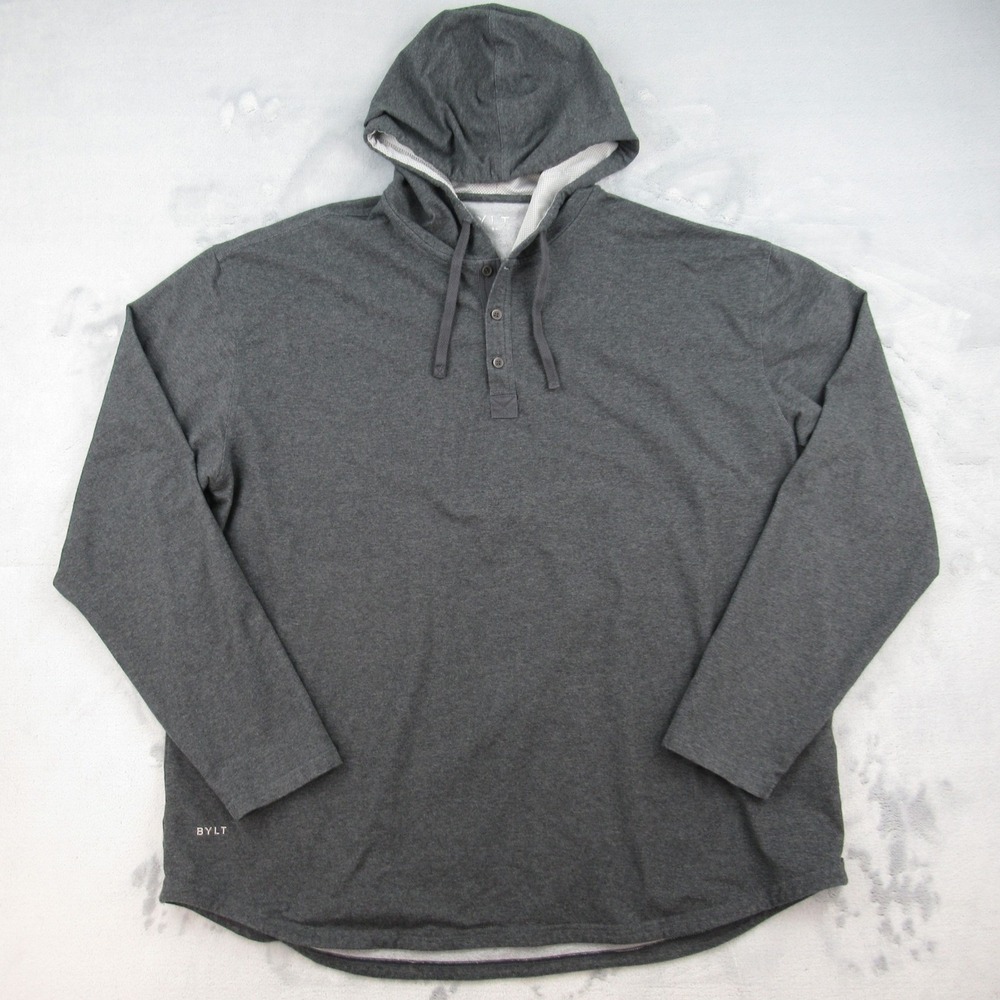 BYLT Premium Basics Lux Henley Hoodie Dark Gray 3XL